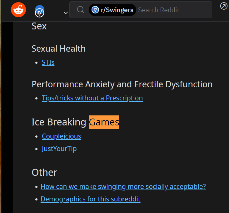 Success! Selected for the r/Swingers wiki Suggested Icebreaker Games
